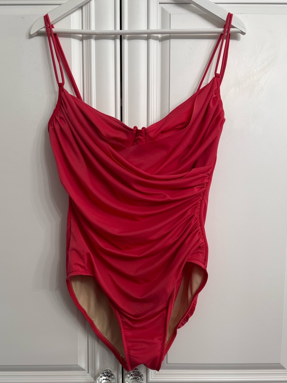 Magicsuit Size 16 Coral Supportive Crossover Ruched One-Piece Swimsuit